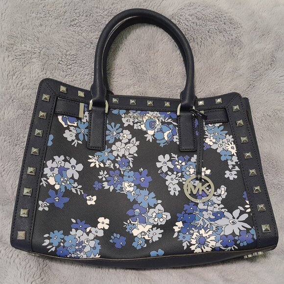 Michael Kors Dillion Navy Satchel - Picture 1 of 3